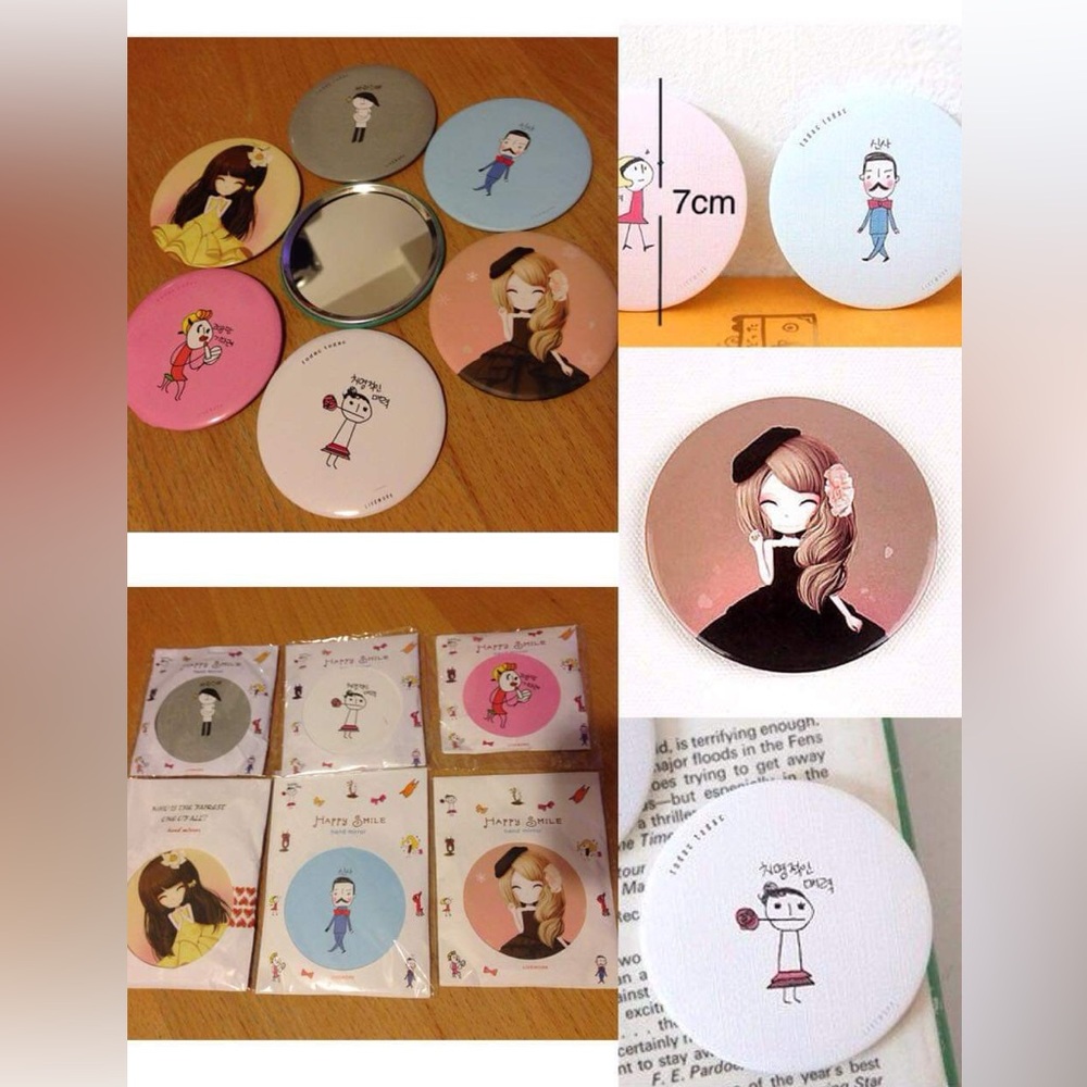 Cute mini mirror - 6 pcs
